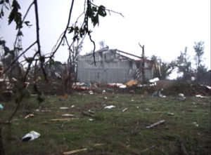 Tornado destruction of home