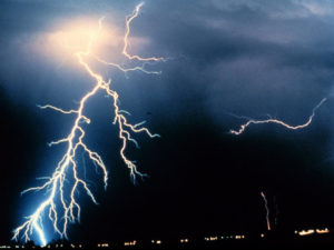 lightning bolt strikes