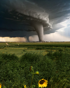 Tornadoes unfolding across the breathtaking open plains.