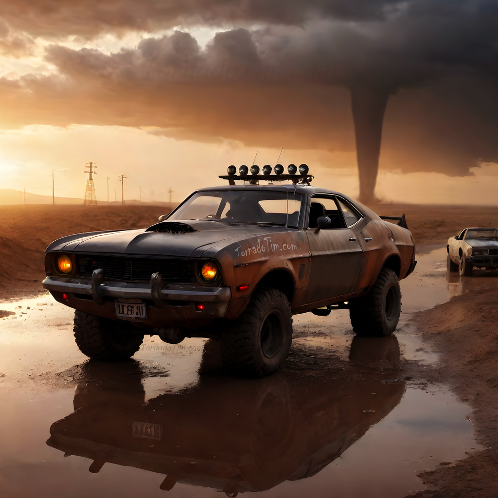 tornado and storm chasers car